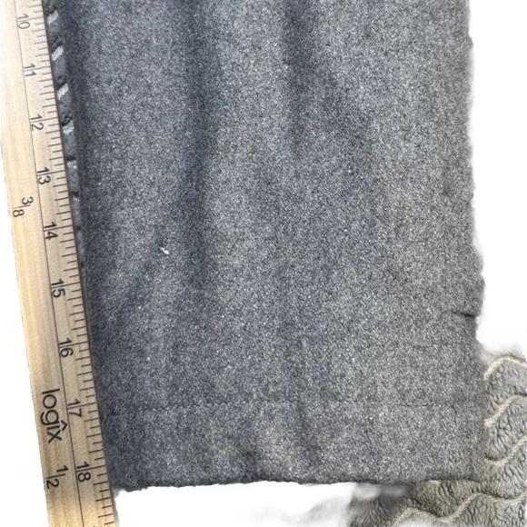 London Fog Gray Button Up Mens Sz XL Multi Pocket Wool Overcoat Trench Coat - Picture 10 of 12